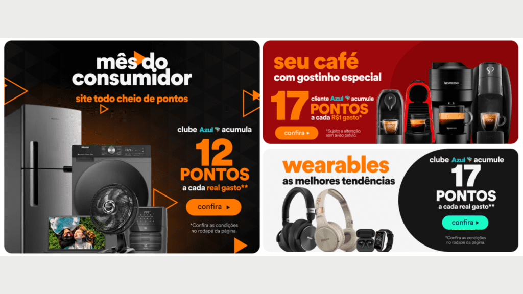 Promoção Azul Fidelidade e Pontofrio 17 pontos por real