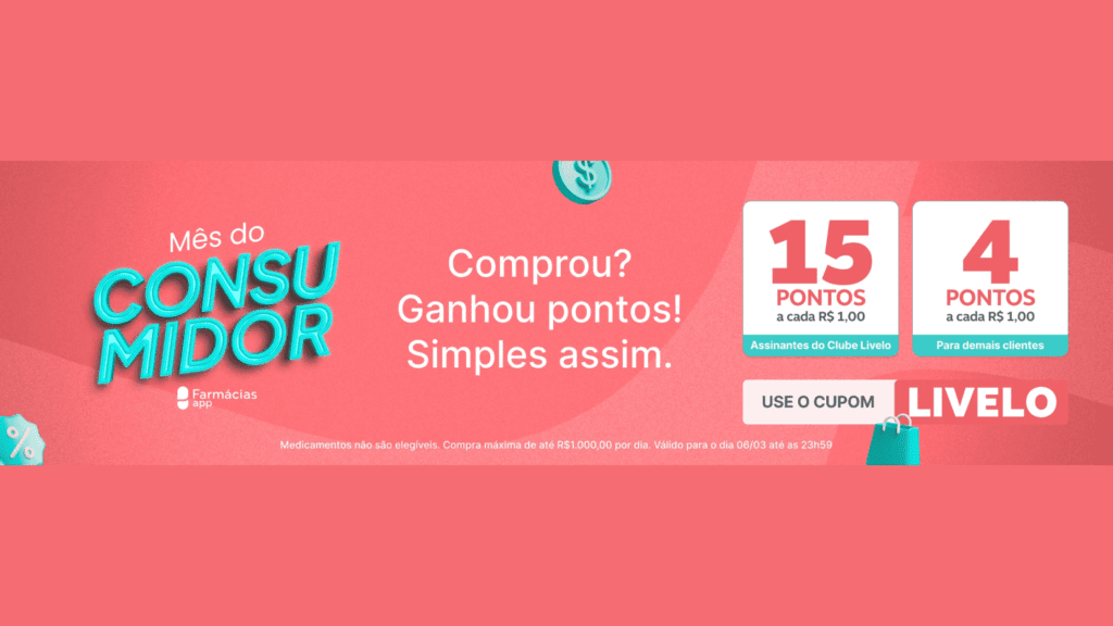 Promoção Farmácias App e Livelo