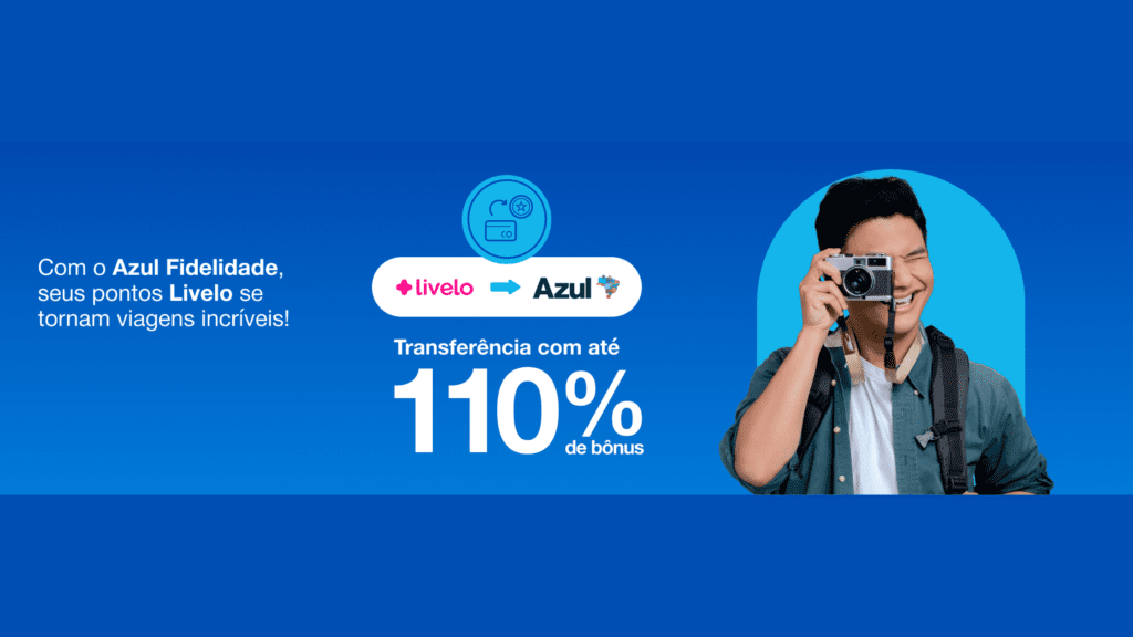 Promoção Livelo e Azul Fidelidade 110% de bônus